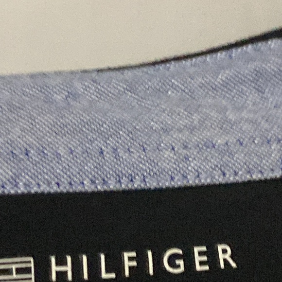 Tommy Hilfiger Black Polo Shirt with Iconic Logo MENS SIZE 3XL CHAMBRAY LINED - Picture 8 of 11